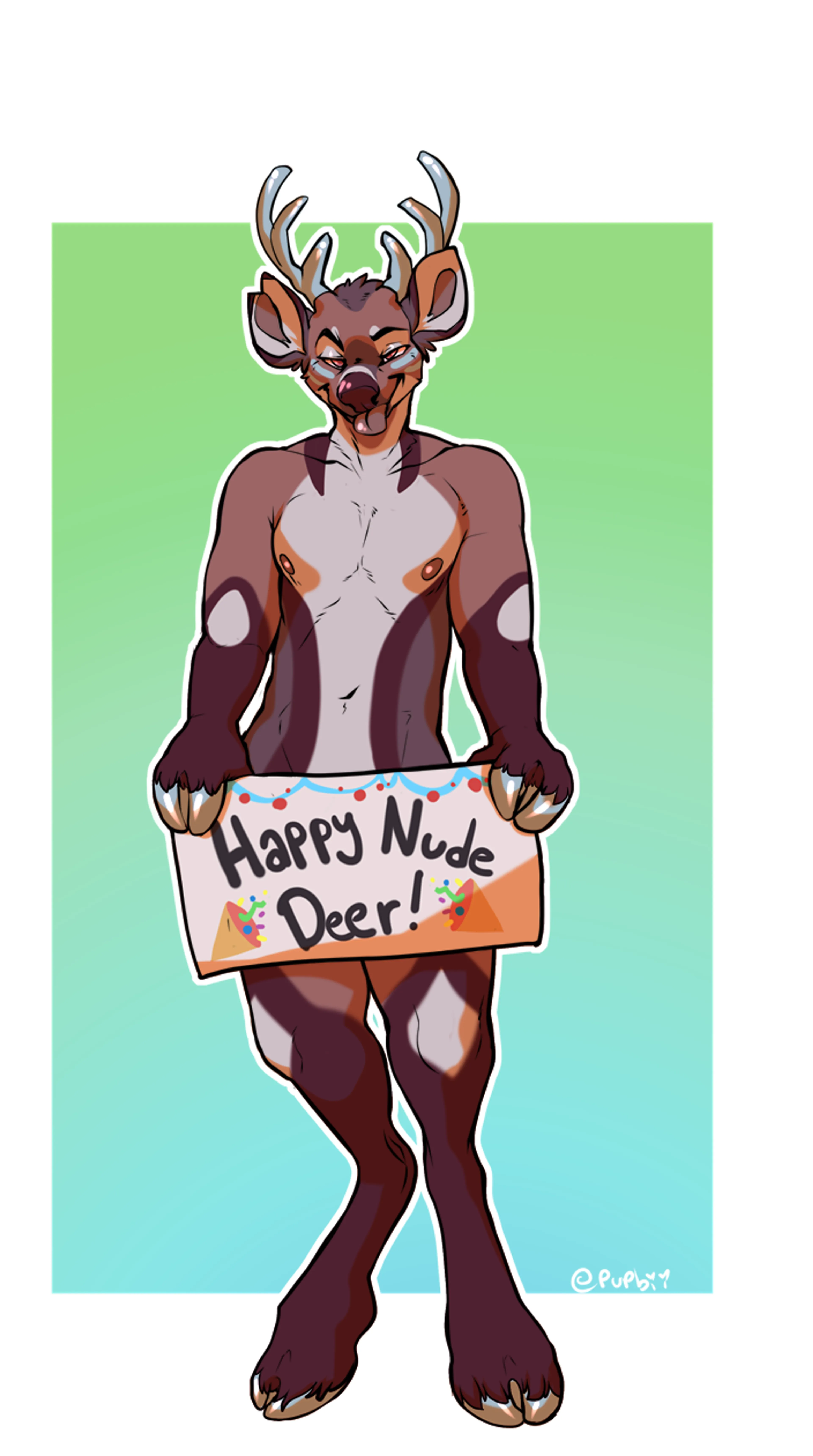 Happy Nude Deer